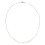 Vintage Akoya Cultured Pearl Necklace 18” Graduated 7.25mm 14K Gold Clasp – Estate Find