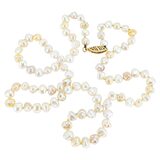 Vintage Baroque Cultured Pearl Necklace 19” 4–5mm Pearls Gold Clasp – Estate Find