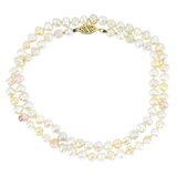 Vintage Baroque Cultured Pearl Necklace 19” 4–5mm Pearls Gold Clasp – Estate Find