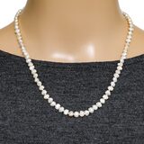 Vintage Baroque Cultured Pearl Necklace 19” 4–5mm Pearls Gold Clasp – Estate Find