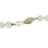Vintage Long Cultured Pearl Necklace 30” 5.8mm Cream Gold Pearls 14K Gold Clasp – Estate Find