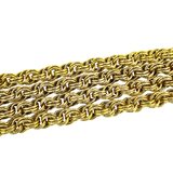 1950s Renaissance Revival Heavy Gold Tone Rope Chain Necklace Cobalt Blue Pendant – Collectible vintage item