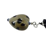 Art Glass Heart Pendant Neckalce - Smoky And Black Dots – OOAK - Unique one of a kind item handmade by A World Of Things made using recycled materials 