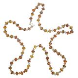 Vintage Czech Pressed Glass Necklace Amber & Milk W Swirls Silver Clasp – OOAK - Unique one of a kind item handmade by A World Of Things made using recycled materials 
