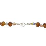 Vintage Czech Pressed Glass Necklace Amber & Milk W Swirls Silver Clasp – OOAK - Unique one of a kind item handmade by A World Of Things made using recycled materials 