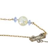 Signed Lisner 2 Strand Station - Blue Glass & Faux Pearl Necklace – Collectible vintage designer item