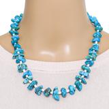 Turquoise Nugget & White Shell Heishi Bead Necklace 20” 56g Sterling Silver Clasp – Studio made / small batch item  - Estate find