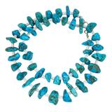 Turquoise Nugget & White Shell Heishi Bead Necklace 20” 56g Sterling Silver Clasp – Studio made / small batch item  - Estate find