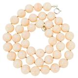 Blush Pink Angel Skin Momo Coral Necklace - New Strung w NOS Beads - 9mm 49g 18” – OOAK - Unique one of a kind item handmade by A World Of Things made using vintage dead stock materials 