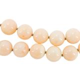 Blush Pink Angel Skin Momo Coral Necklace - New Strung w NOS Beads - 9mm 49g 18” – OOAK - Unique one of a kind item handmade by A World Of Things made using vintage dead stock materials 