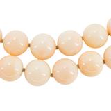 Blush Pink Angel Skin Momo Coral Necklace - New Strung w NOS Beads - 9mm 49g 18” – OOAK - Unique one of a kind item handmade by A World Of Things made using vintage dead stock materials 