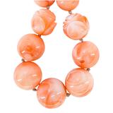 Salmon Pink Peach Momo Coral Necklace - New Strung w NOS Beads - 40g 18” – OOAK - Unique one of a kind item handmade by A World Of Things made using vintage dead stock materials 