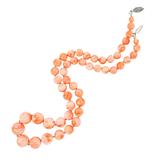 Salmon Pink Peach Momo Coral Necklace - New Strung w NOS Beads - 40g 18” – OOAK - Unique one of a kind item handmade by A World Of Things made using vintage dead stock materials 