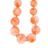 Salmon Pink Peach Momo Coral Necklace - New Strung w NOS Beads - 40g 18” – OOAK - Unique one of a kind item handmade by A World Of Things made using vintage dead stock materials 