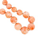 Salmon Pink Peach Momo Coral Necklace - New Strung w NOS Beads - 40g 18” – OOAK - Unique one of a kind item handmade by A World Of Things made using vintage dead stock materials 