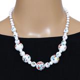 Vintage Japanese Tombo And Milk Glass Beaded Necklace Up To 16 mm Beads Handknotted – OOAK - Unique one of a kind item handmade by A World Of Things made using recycled materials 