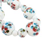 Vintage Japanese Tombo And Milk Glass Beaded Necklace Up To 16 mm Beads Handknotted – OOAK - Unique one of a kind item handmade by A World Of Things made using recycled materials 