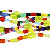 Vintage Uranium Glow Czech Vaseline Glass Bead Necklace 60” - Long Statement – Rare collectible vintage item 