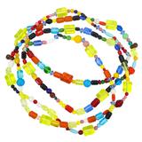 Vintage Uranium Glow Czech Vaseline Glass Bead Necklace 60” - Long Statement – Rare collectible vintage item 