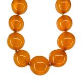 Golden Orange Baltic Amber Bead Necklace 24” 57g 80s USSR Origin Restrung W Sterling Clasp – Collectible vintage item