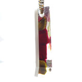 Vintage Reverse-Carved Lucite Pendant Necklace W Rose Motif On 925 Box Chain - 29" Italy – Rare collectible vintage item 