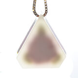 Vintage Reverse-Carved Lucite Pendant Necklace W Rose Motif On 925 Box Chain - 29" Italy – Rare collectible vintage item 