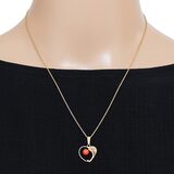 Vintage Gold Filled Heart Necklace W Coral — Signed Sorrento Pendant, W.E.H. Chain – Rare collectible vintage item 