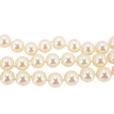 Classic Triple-Strand Glass Pearl Choker Necklace with Ornate Box Clasp - New Old Stock – Vintage dead stock item 