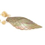 High Luster MOP Carved Shell Leaf Pendant Necklace Sterling Clasp, 18” – Estate Find