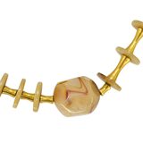Art Deco Galalith Necklace Marbled Caramel Faceted Beads Brass 1930s – Rare collectible vintage item 