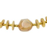 Art Deco Galalith Necklace Marbled Caramel Faceted Beads Brass 1930s – Rare collectible vintage item 