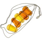Signed Marina & Susanna Sent Murano Modernist Glass Pendant Necklace Amber Honey Tones – Collectible designer item - retired