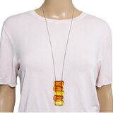 Signed Marina & Susanna Sent Murano Modernist Glass Pendant Necklace Amber Honey Tones – Collectible designer item - retired