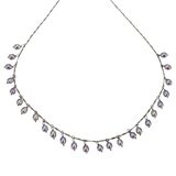 Vintage Sterling Silver Freshwater Pearl Fringe Necklace 16” Artisan Dangle Minimalist – Vintage item
