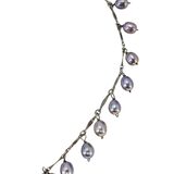 Vintage Sterling Silver Freshwater Pearl Fringe Necklace 16” Artisan Dangle Minimalist – Vintage item
