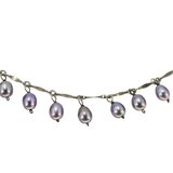 Vintage Sterling Silver Freshwater Pearl Fringe Necklace 16” Artisan Dangle Minimalist – Vintage item