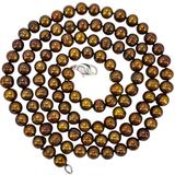 Honora Bronze Freshwater Pearl Necklace - Warm Earthy Color - Sterling Clasp – Estate Find
