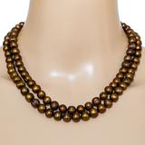 Honora Bronze Freshwater Pearl Necklace - Warm Earthy Color - Sterling Clasp – Estate Find