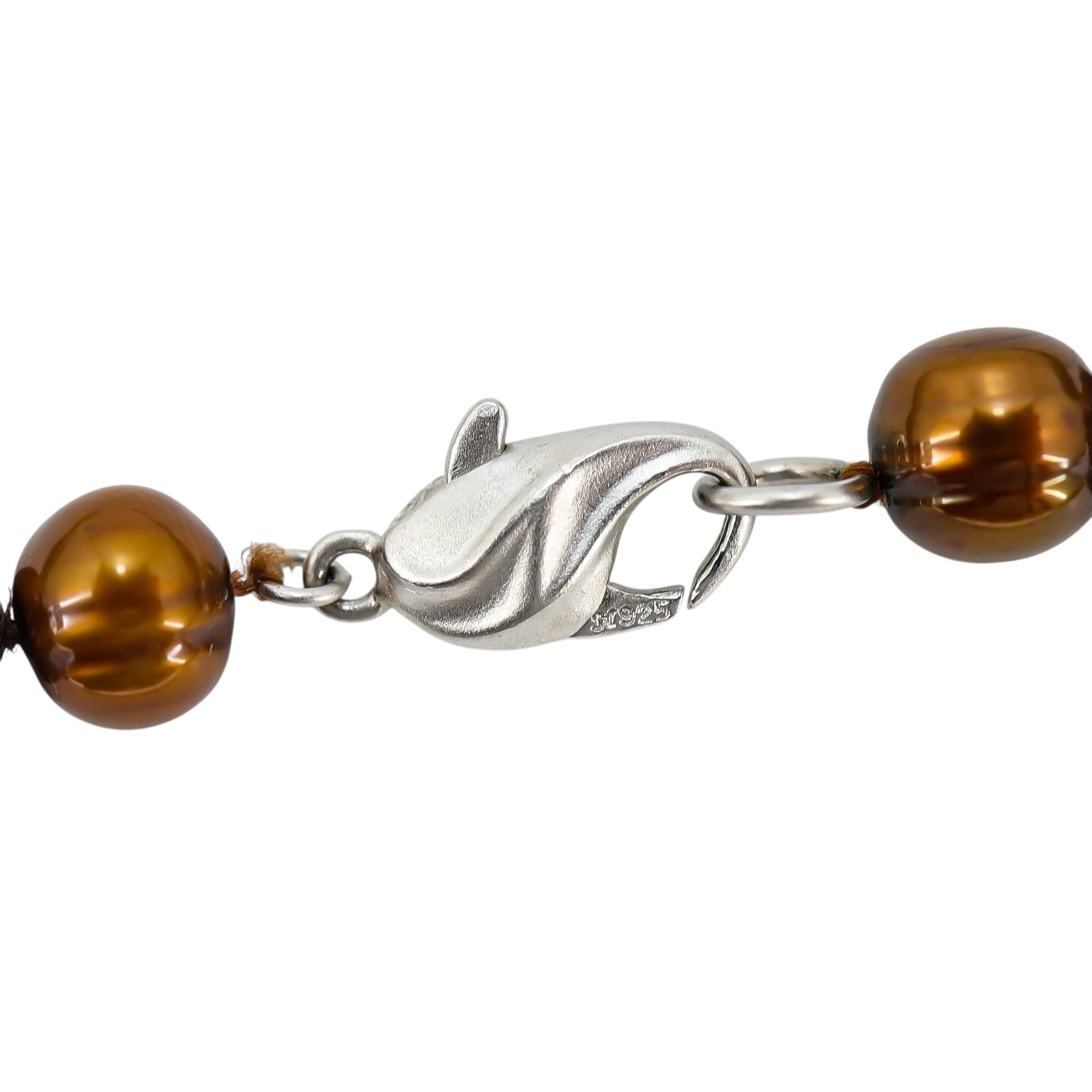 Honora Bronze Freshwater Pearl Necklace - Warm Earthy Color - Sterling Clasp image 5