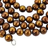 Honora Bronze Freshwater Pearl Necklace - Warm Earthy Color - Sterling Clasp – Estate Find