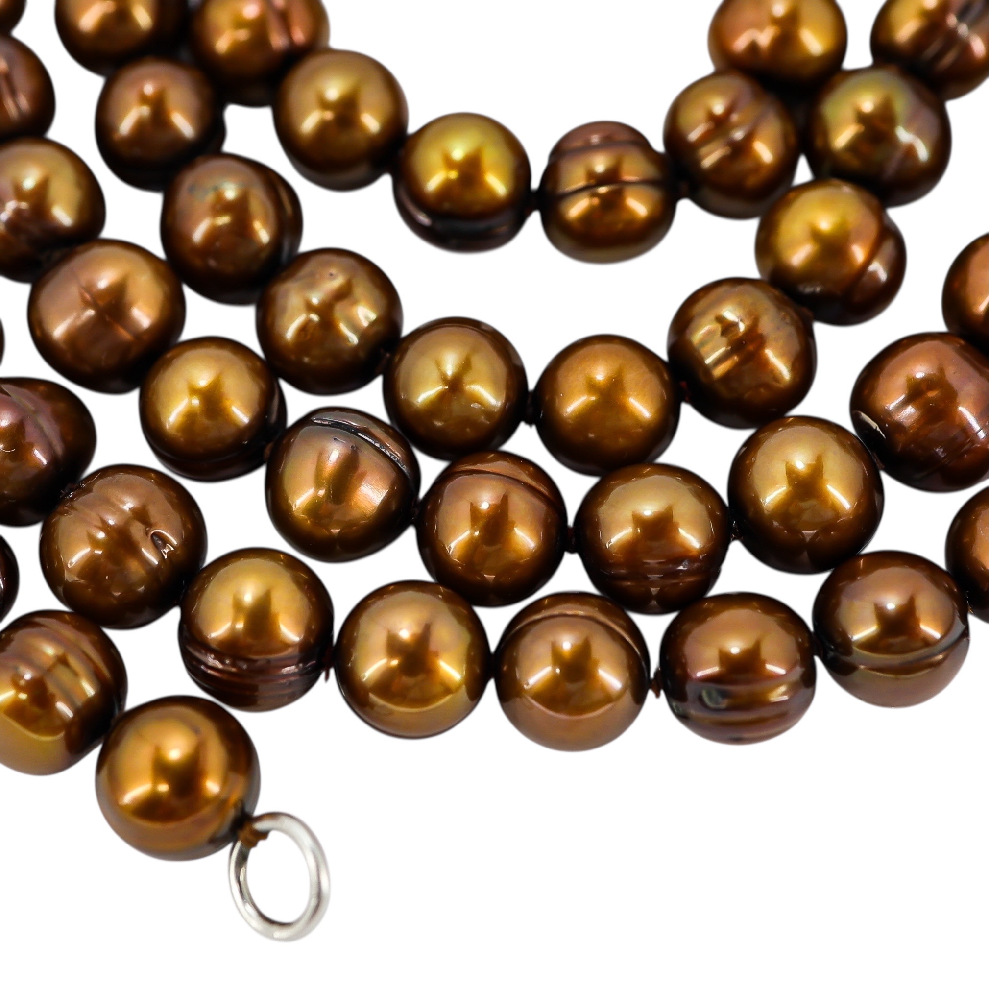 Honora Bronze Freshwater Pearl Necklace - Warm Earthy Color - Sterling Clasp image 7