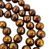 Honora Bronze Freshwater Pearl Necklace - Warm Earthy Color - Sterling Clasp – Estate Find