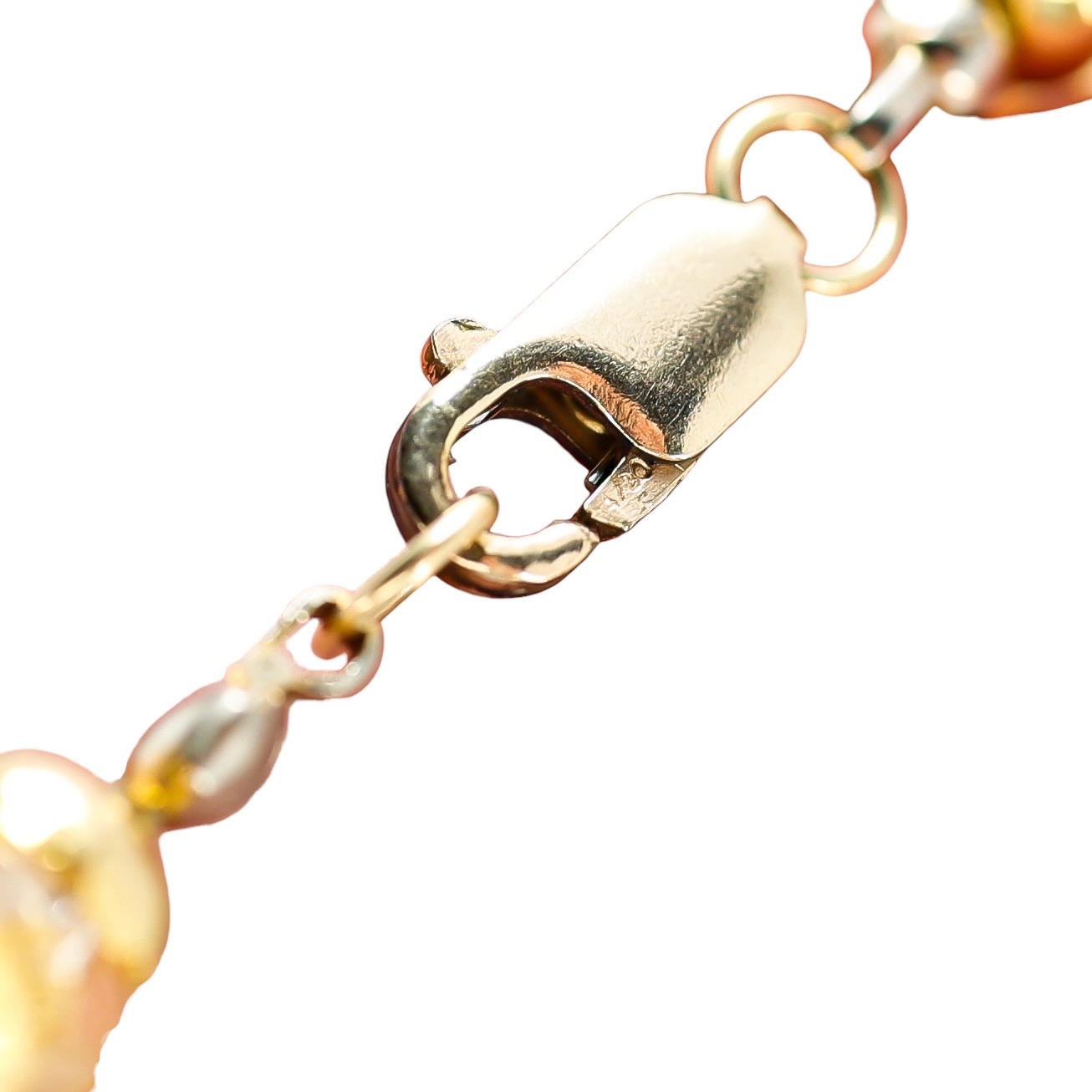 Vintage Murano Gold Foil Beads Sommerso - Ribbed & Twisted Beads Necklace - Gold Filled Clasp/Caps image 4