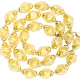 Vintage Murano Gold Foil Beads Sommerso - Ribbed & Twisted Beads Necklace - Gold Filled Clasp/Caps – Rare collectible vintage item 