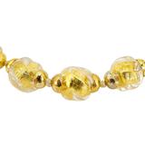 Vintage Murano Gold Foil Beads Sommerso - Ribbed & Twisted Beads Necklace - Gold Filled Clasp/Caps – Rare collectible vintage item 