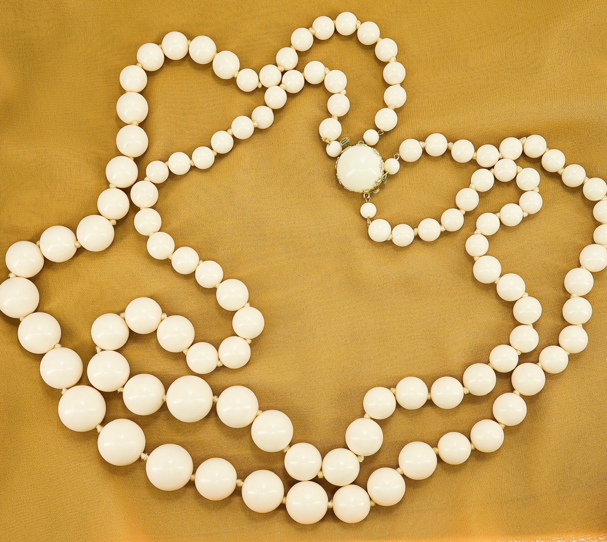 Vintage West Germany Acetate Bead Necklace - 2Strand - Statement image 2