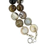 Hand-Knotted Banded Agate, Cloisonné & Sterling Silver Bead Necklace – 24” Artisan Statement – OOAK - Unique one of a kind item handmade by A World Of Things made using recycled materials 