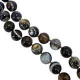 Hand-Knotted Banded Agate, Cloisonné & Sterling Silver Bead Necklace – 24” Artisan Statement – OOAK - Unique one of a kind item handmade by A World Of Things made using recycled materials 