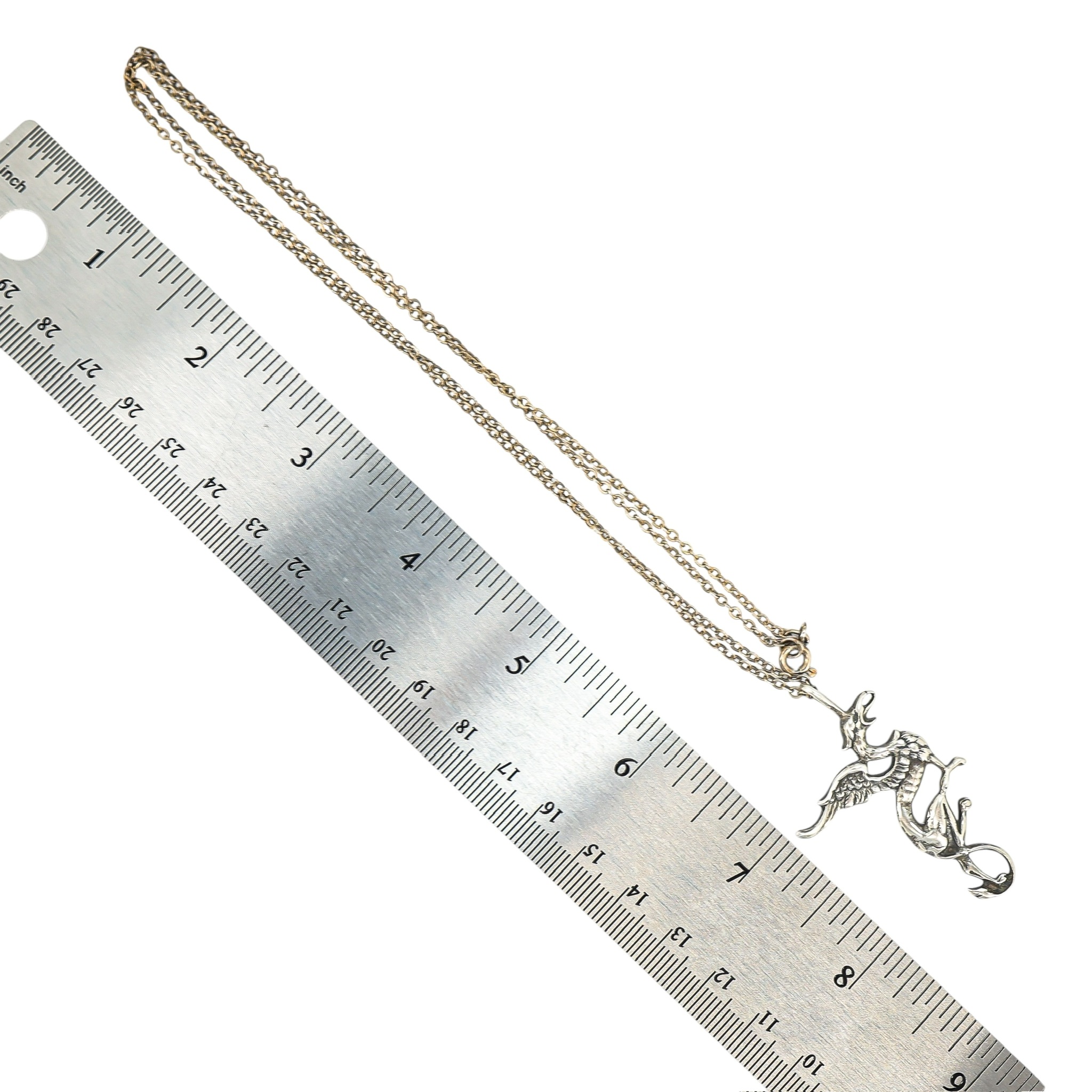 Artisan Cast Sterling Silver Large Dragon Pendant Necklace - Whimsical Gothic Style image 5