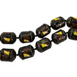 Vintage Black Lantern Cloisonné Bead Necklace with Large Orb Pendant – Rare collectible vintage item 